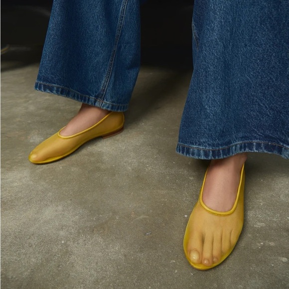 Lookie Atelier Yellow Mesh Ballet Flats - Picture 9 of 9